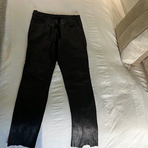 Ilaria Nistri Leather Pants Size 42 100% Lamb Leather Pants with Zippered bottom